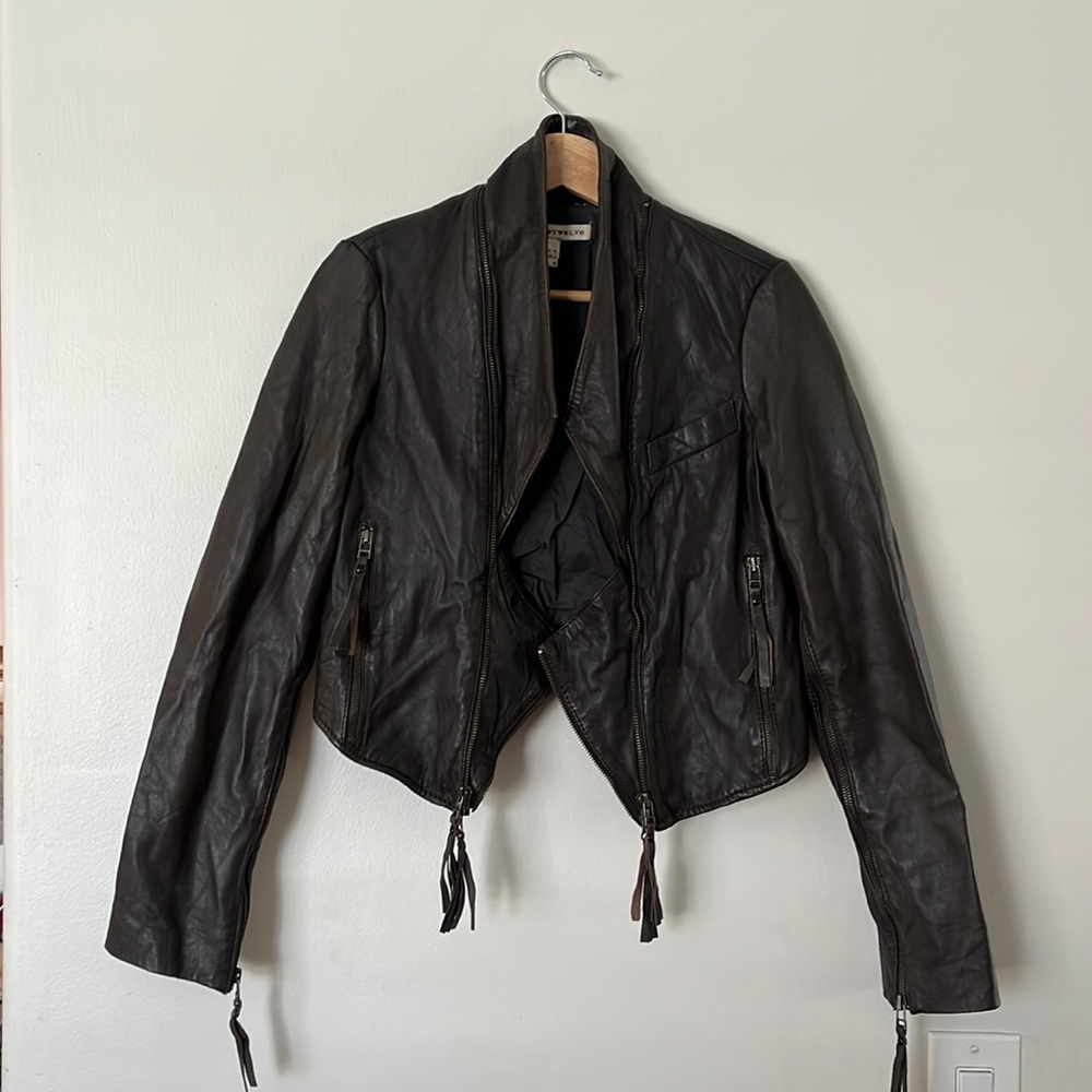 Twenty8Twelve cropped 100% leather jacket